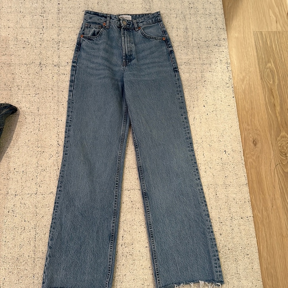 zara wide leg jeans size 2